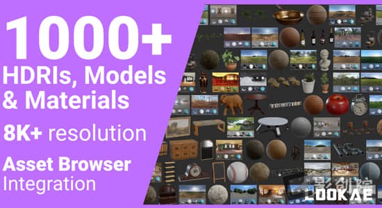 1000种HDRI材质模型预设库Blender插件 Poly Haven Asset Browser V1.1.10-影创院