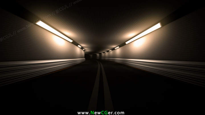 穿梭在公路隧道的循环视频素材，Tunnel Speed-影创院