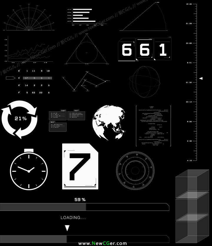 24枚信息数据/图表元素动画视频素材包-影创院