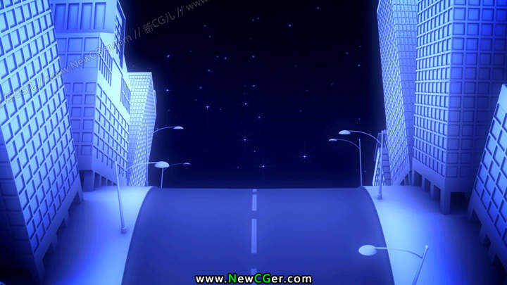 卡通样式的城市公路循环视频素材 City Slope-影创院