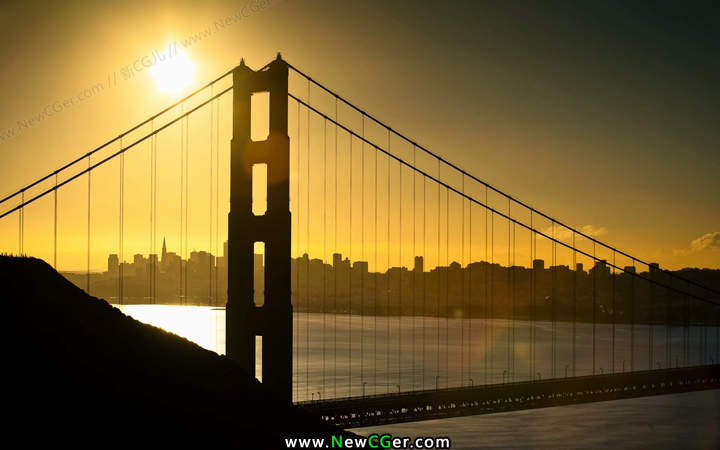 金门大桥的日出时分延时摄影素材 Golden Gate Sunrise-影创院