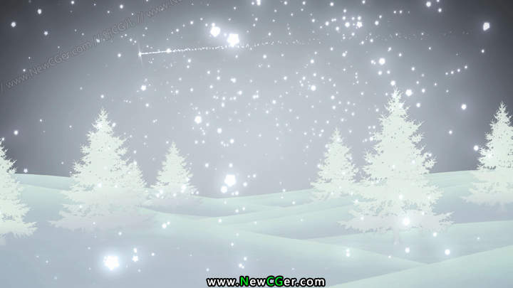 下雪的白色圣诞节循环视频素材，Winter Mood-创富院