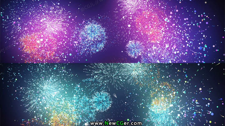 2组绚烂绽放的节日焰火视频素材，Fireworks-影创院