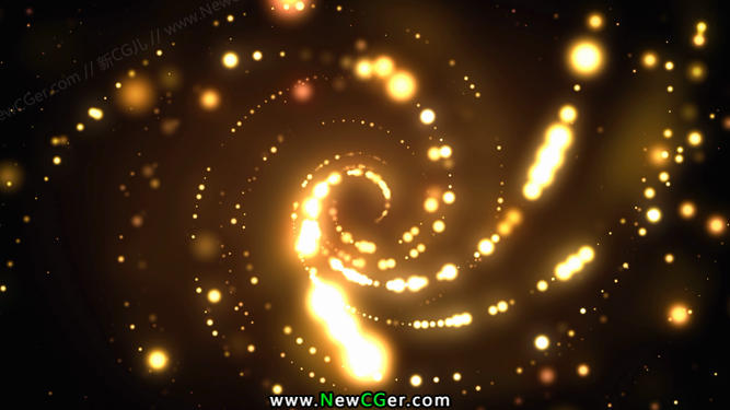 梦幻的粒子螺旋光环隧道循环背景素材-影创院