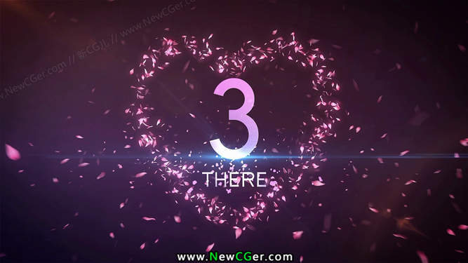 震撼唯美的婚礼5秒花瓣粒子倒计时视频素材-影创院