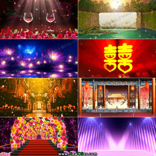 一些婚礼LED大屏背景视频常用的素材-创富院