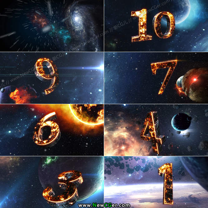 史诗般震撼大气的星空宇宙10秒倒计时视频素材-影创院