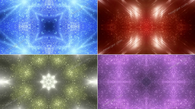 4款漂亮的闪耀粒子万花筒动态背景视频素材-影创院