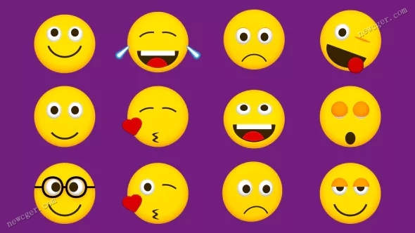 12个有趣的Emoji表情动画视频素材-影创院