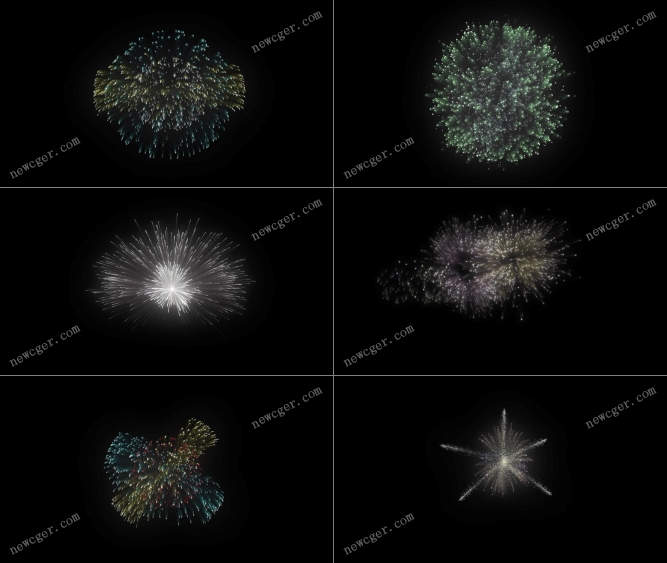 Fireworks数字烟花特效视频素材，共19组-影创院