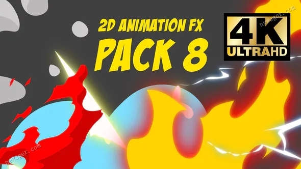 电流、火、烟、水等68个4K级2D动漫特效元素集-影创院