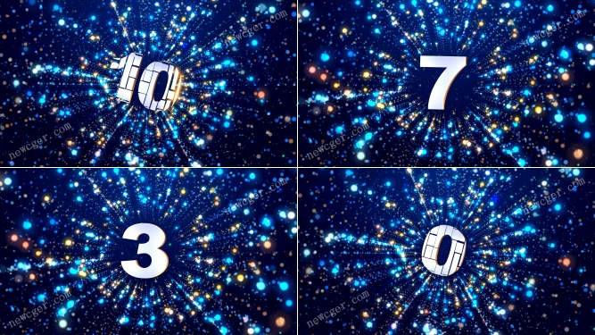 从数字10开始读秒的绚丽数字光效隧道倒计时开场视频素材-影创院