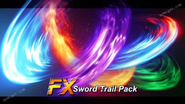 炫酷的弧形路径光剑快速划过的特效视频素材包-影创院