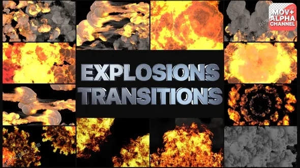 12个带透明通道的震撼火焰爆炸转场特效视频素材-影创院