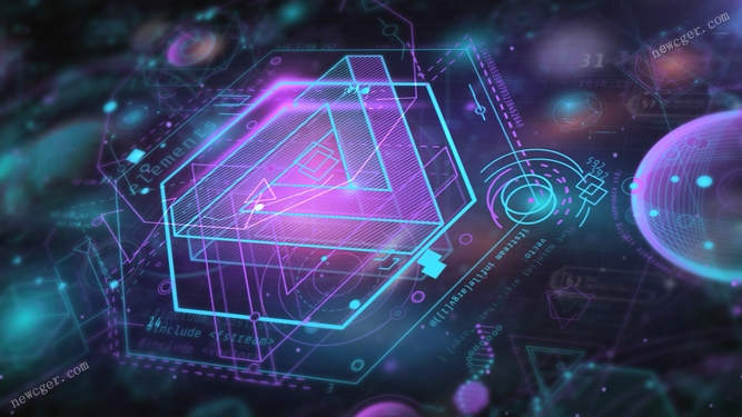 在由信息图形填满的科幻背景空间中飞行的4K级视频素材-影创院