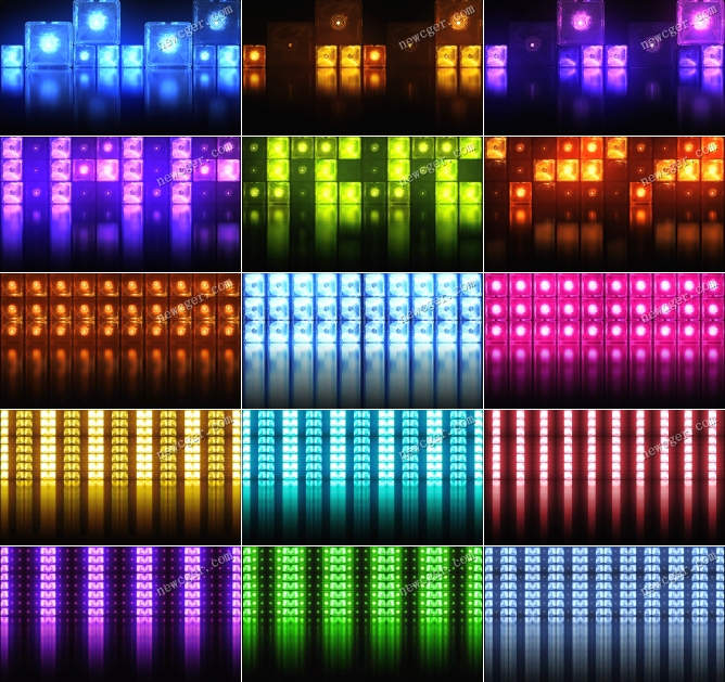 15个4K级VJ立方体闪烁灯光舞台反射器动态视频素材-影创院
