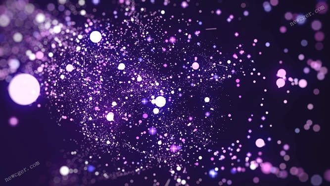在紫色星光光点中穿梭飞行的可循环视频素材-创富院