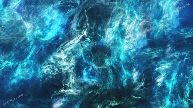 太空中的蓝色星云，神奇迷幻的可循环特效视频素材-创富院