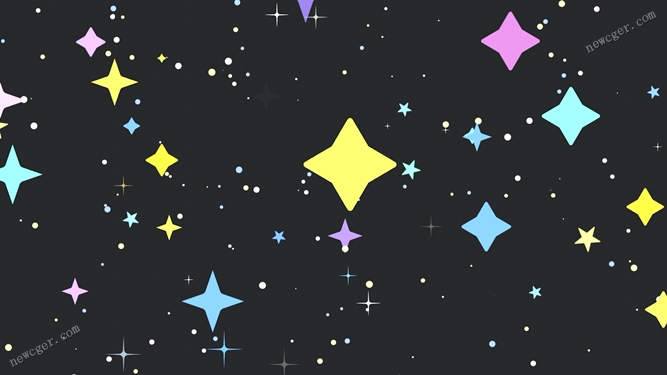 卡通风格十字星星和粒子颗粒的可循环背景视频素材-影创院