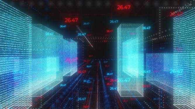 行进在数字科幻空间中的未来科技感视频素材-创富院