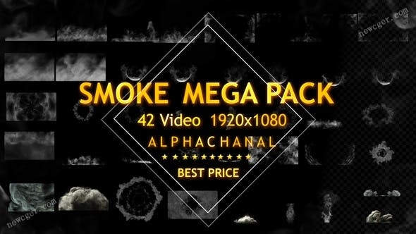 42个带透明通道的烟雾雾气特效元素视频素材-影创院