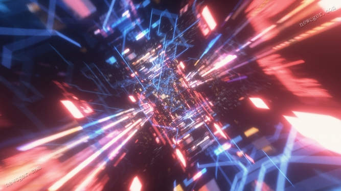在未来科幻空间中无限穿梭的4K级循环背景视频素材-影创院