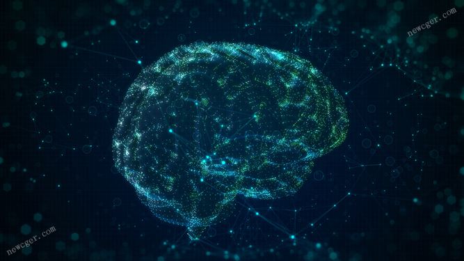 旋转的大脑模型数字连接科幻特效循环视频素材-创富院
