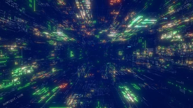 4K级发光的数字科技空间感背景视频素材-影创院