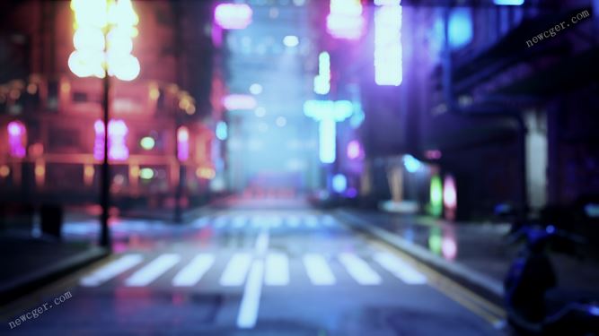 抽象散景模糊城市街道背景视频素材-创富院