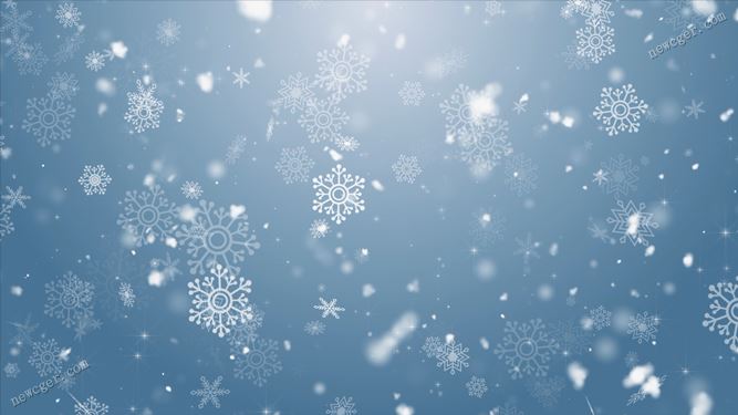 温柔雪花不断落下的循环背景视频素材-创富院