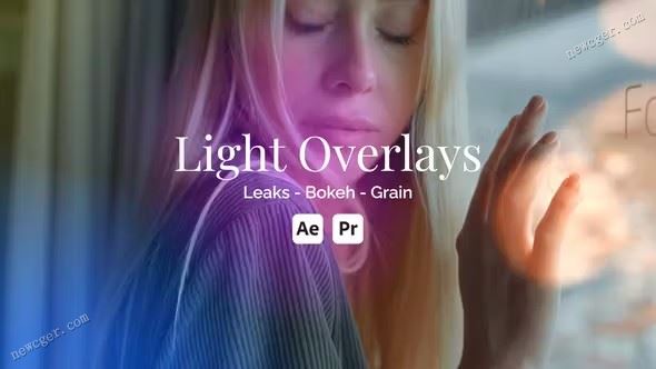 专业的Light Leak梦幻漏光光效覆盖效果AE模板，含mogrt项目-影创院