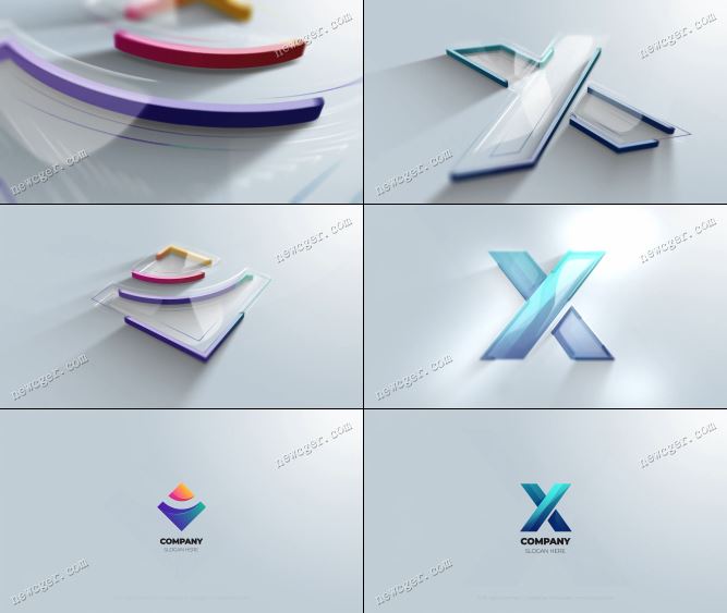 干净优雅3D描边勾勒效果的logo揭示动画AE源文件-影创院