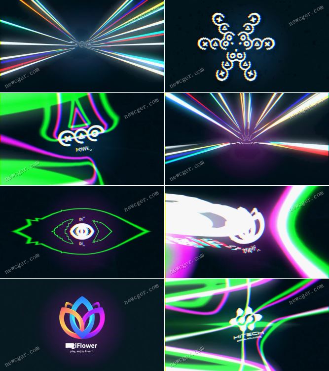 炫酷故障毛刺特效的logo开场动画AE工程-影创院