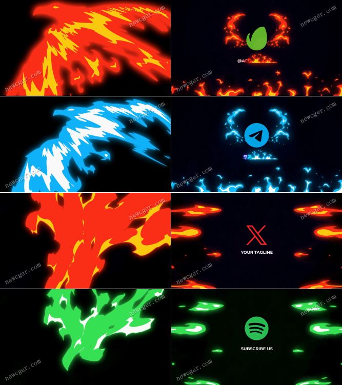 手绘魔法特效的震撼火鸟logo揭示动画AE源文件，含2款-影创院