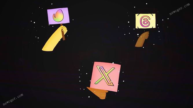 手中的海报小旗子logo动画AE模板，动漫卡通风格-创富院