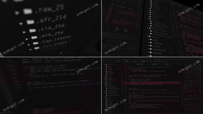 模拟服务器操作或程序代码开发的画面AE模板-创富院
