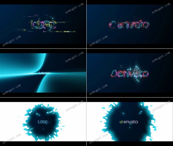 震撼炫酷电流故障logo标志开场特效AE模板-影创院
