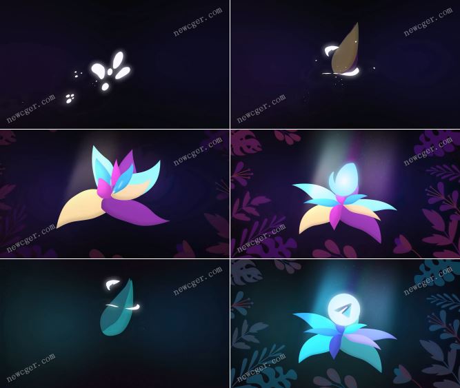 魔法之花开放的可爱卡通logo动画开场AE模板-影创院