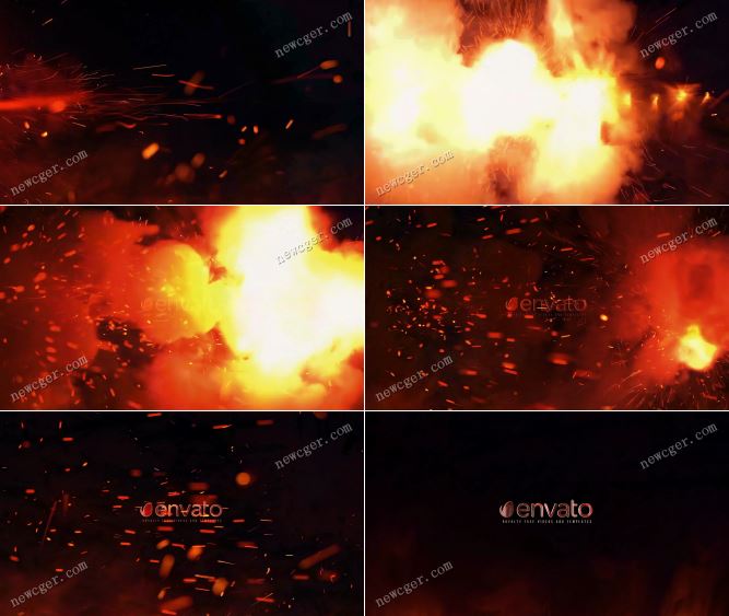 出现在震撼爆裂火焰特效中的logo标志AE模板-影创院