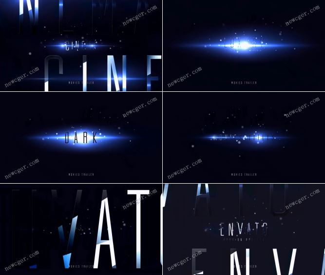 高端大气重踏卡点节奏感电影标题预告片AE模板-创富院