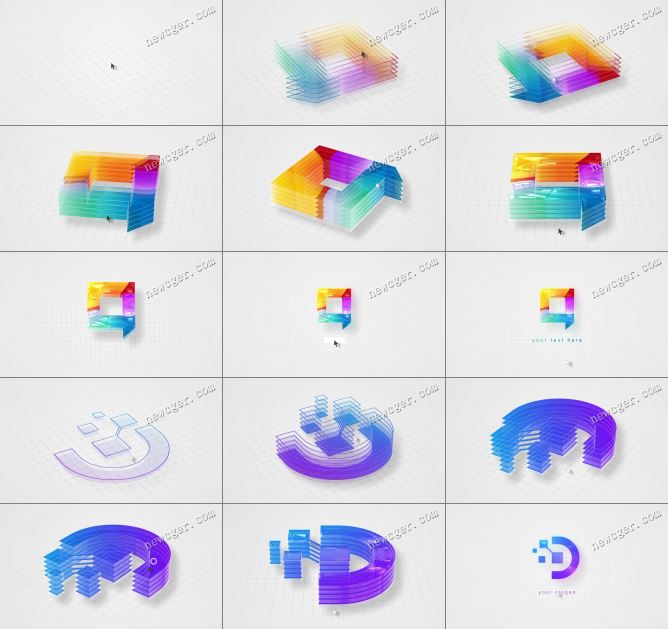 模拟Motion Graphics图形动画设计师设计logo的创意动画AE模板-影创院