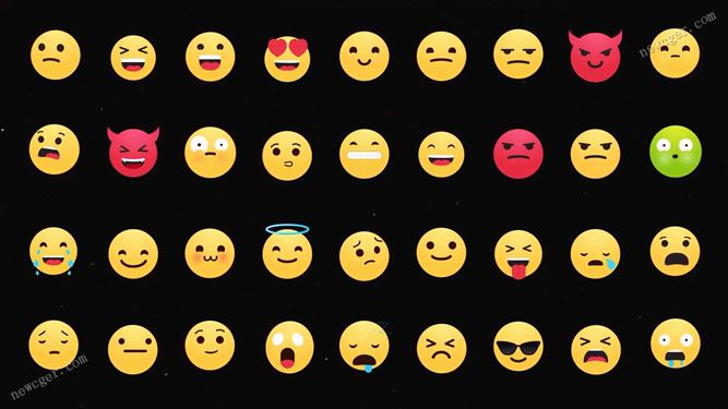 可可爱爱Emoji表情符号元素集AE模板，含36个-创富院
