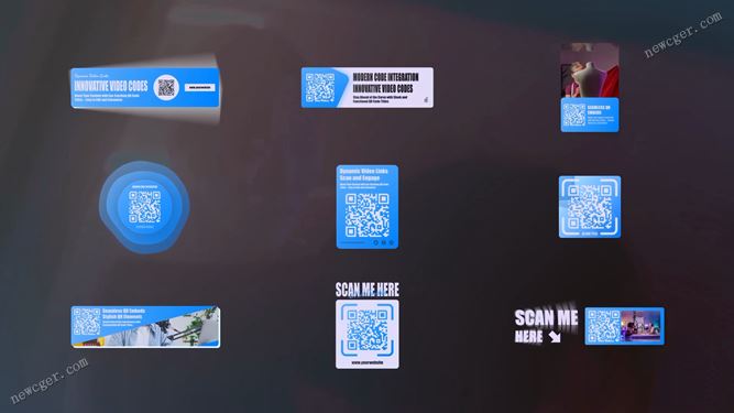 9个可供用户扫描的QR Code二维码字幕条动画AE模板-影创院