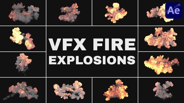震撼火焰爆炸烟雾的VFX特效素材AE模板-影创院