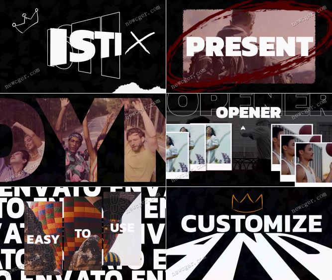 Grunge垃圾摇滚风格的动感城市图文片头AE模板-创富院