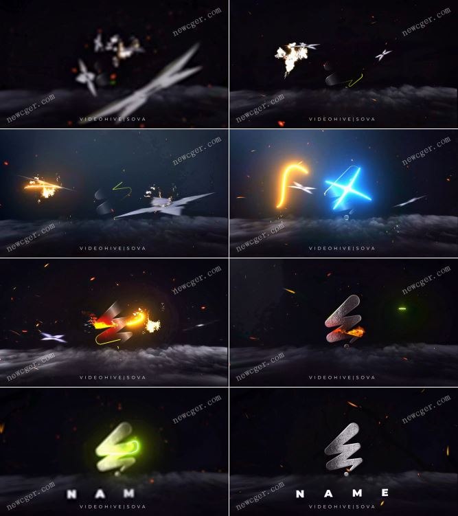 忍者手里剑logo标志开场特效AE模板-创富院