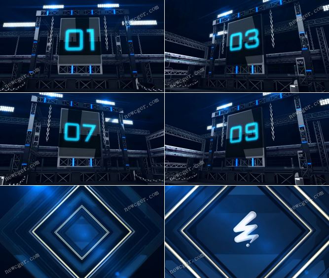 10秒数字计时后揭示出logo的3D动画AE模板-创富院