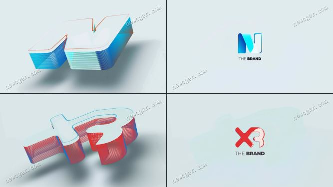 三维logo标志突出显示的开场动画AE模板-创富院