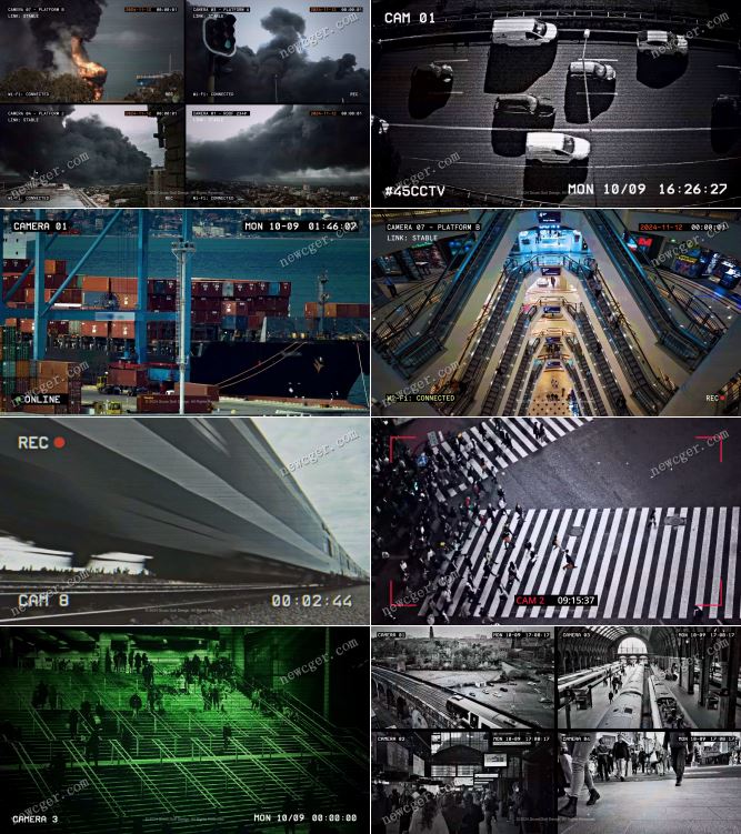 模拟CCTV闭路电视监控摄像头效果的叠加覆盖层AE模板-创富院