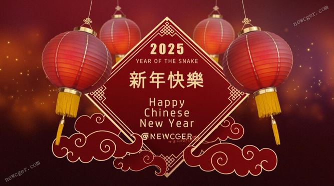 祝福中国新年春节的大红灯笼开场动画AE模板-创富院